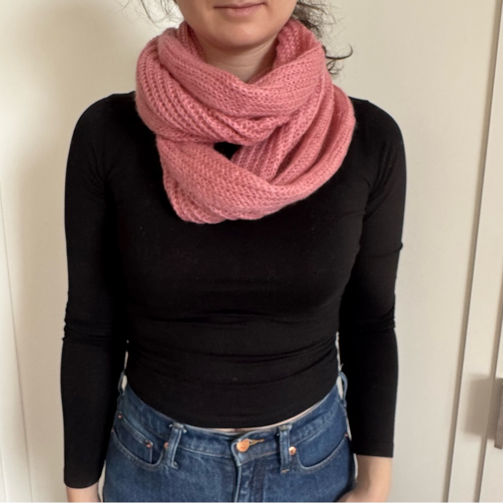ANA Pink Knit Infinity Scarf One Size